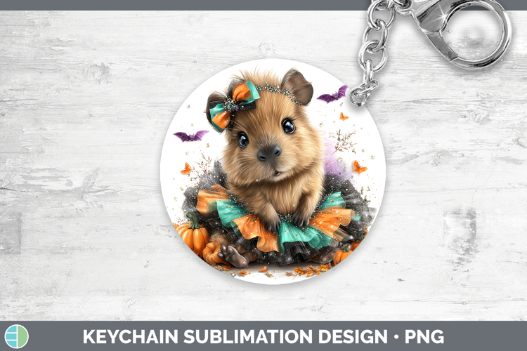 Safari Halloween Capybara Keychain Sublimation Keyring Desig