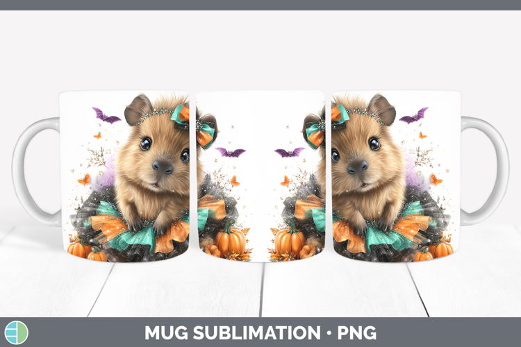 Safari Halloween Capybara Mug Wrap Sublimation Coffee Cup De