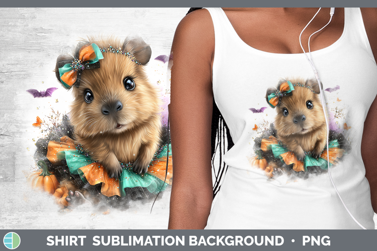 Safari Halloween Capybara Shirt Sublimation Background Desig