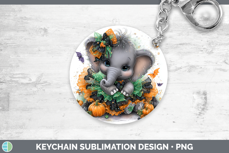 Safari Halloween Elephant Keychain Sublimation Keyring Desig