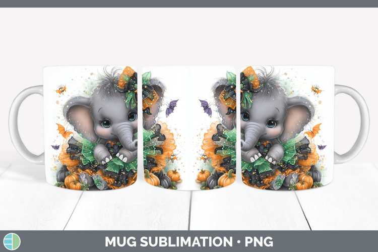 Safari Halloween Elephant Mug Wrap Sublimation Coffee Cup De