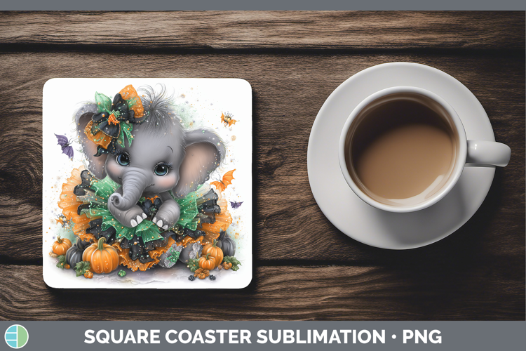 Safari Halloween Elephant Square Coaster Sublimation Coaster