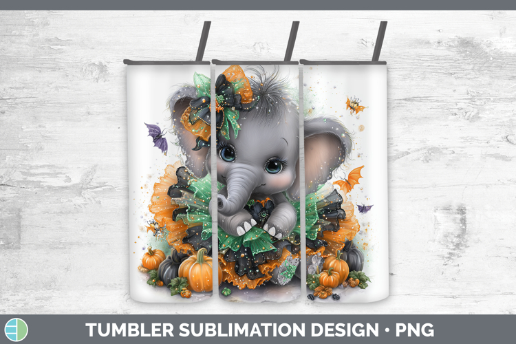 Safari Halloween Elephant Tumbler Sublimation 20 oz Skinny T