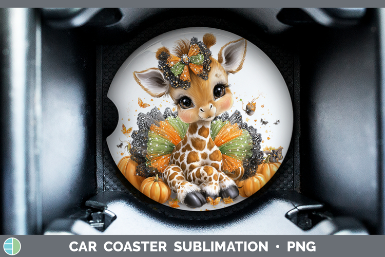 Safari Halloween Giraffe Car Coaster Sublimation Designs