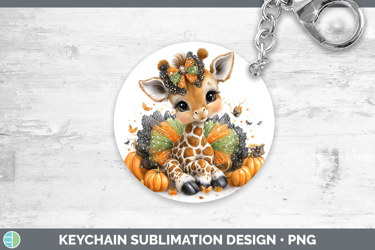 Safari Halloween Giraffe Keychain Sublimation Keyring Design