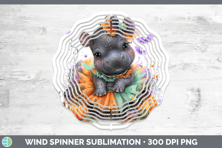 Safari Halloween Hippo Wind Spinner Sublimation Spinner Desi