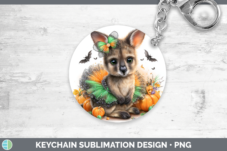 Safari Halloween Kangaroo Keychain Sublimation Keyring Desig