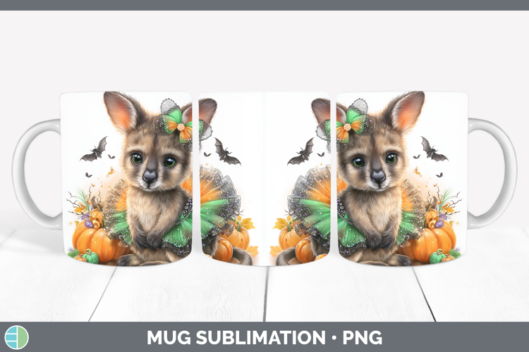 Safari Halloween Kangaroo Mug Wrap Sublimation Coffee Cup De