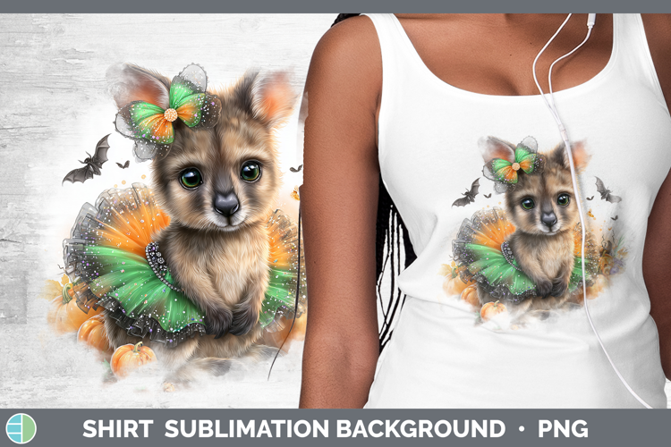 Safari Halloween Kangaroo Shirt Sublimation Background Desig