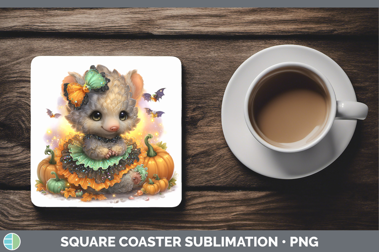 Safari Halloween Pangolin Square Coaster Sublimation Coaster