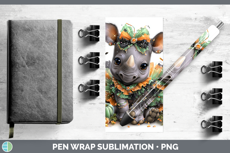 Safari Halloween Rhino Pen Wrap Sublimation Pen Designs