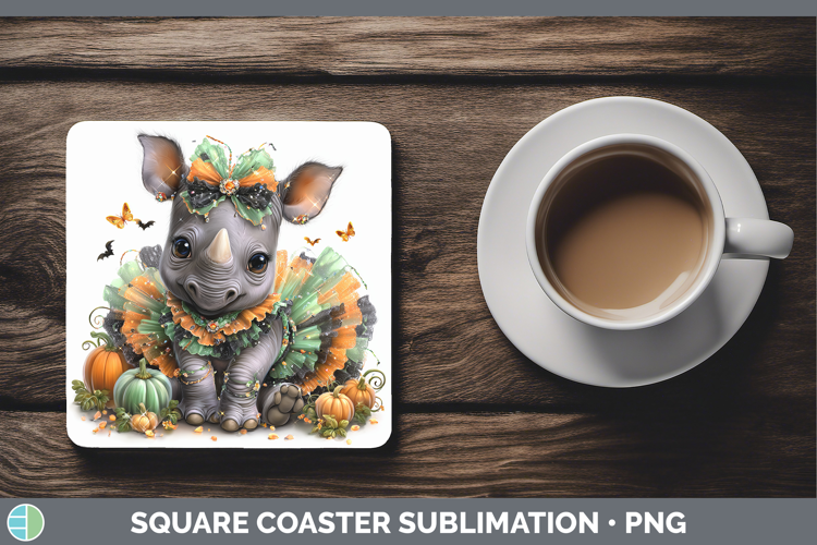 Safari Halloween Rhino Square Coaster Sublimation Coaster De