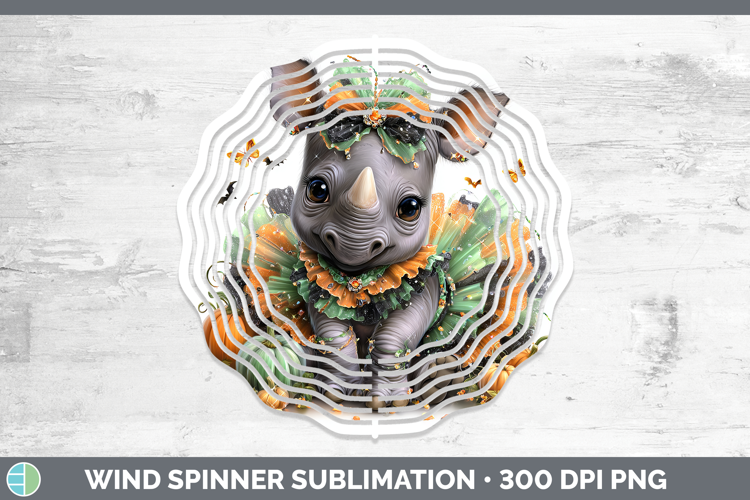Safari Halloween Rhino Wind Spinner Sublimation Spinner Desi