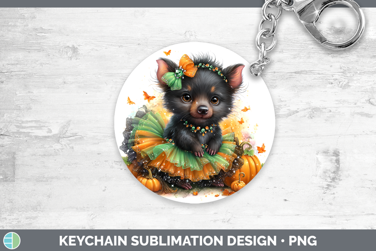 Safari Halloween Tasmanian Devil Keychain Sublimation Keyrin