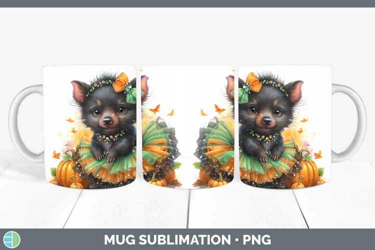 Safari Halloween Tasmanian Devil Mug Wrap Sublimation Coffee