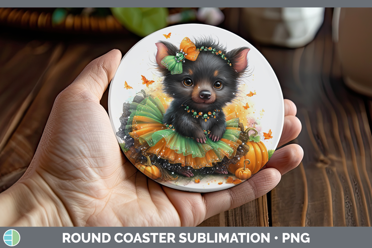 Safari Halloween Tasmanian Devil Round Coaster Sublimation C