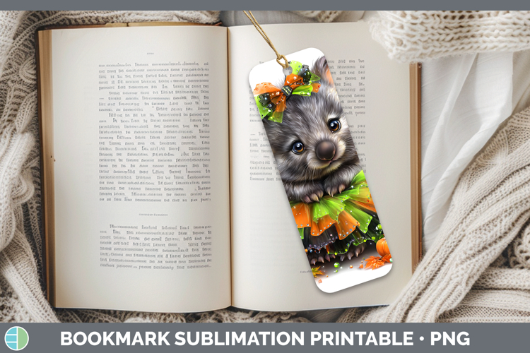 Safari Halloween Wombat Bookmark Sublimation Printable Desig