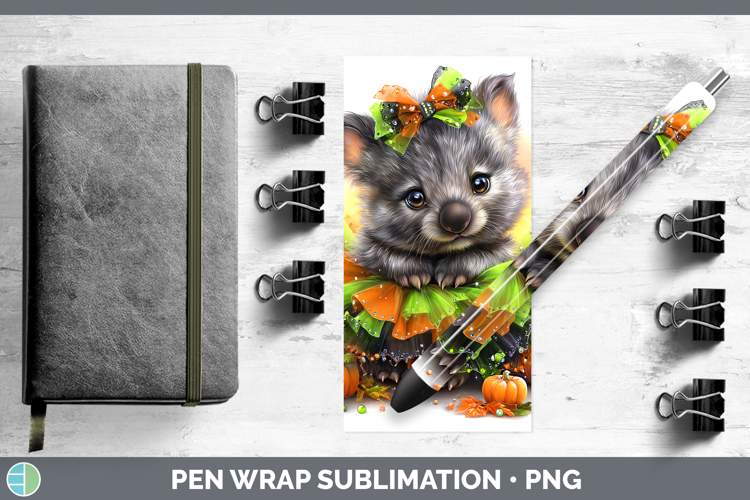 Safari Halloween Wombat Pen Wrap Sublimation Pen Designs