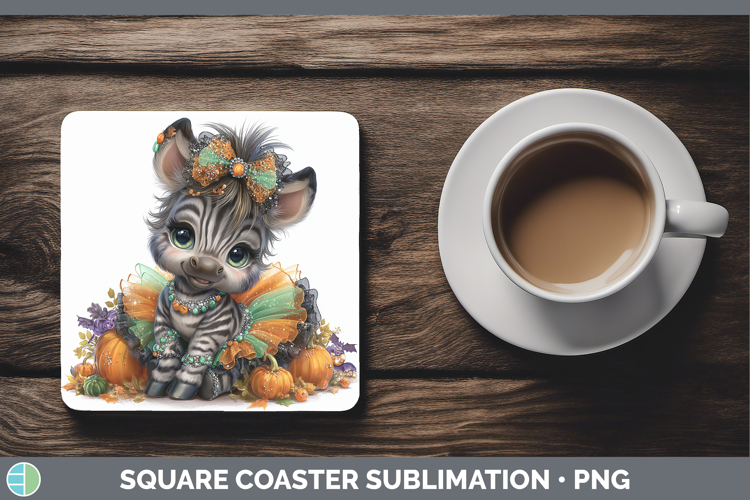 Safari Halloween Zebra Square Coaster Sublimation Coaster De