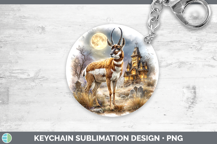 Antelope Keychain Safari Haunted Halloween Sublimation Keyri