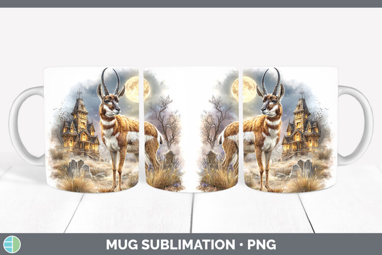 GorgeousSafari Haunted Halloween Mug Wrap design.