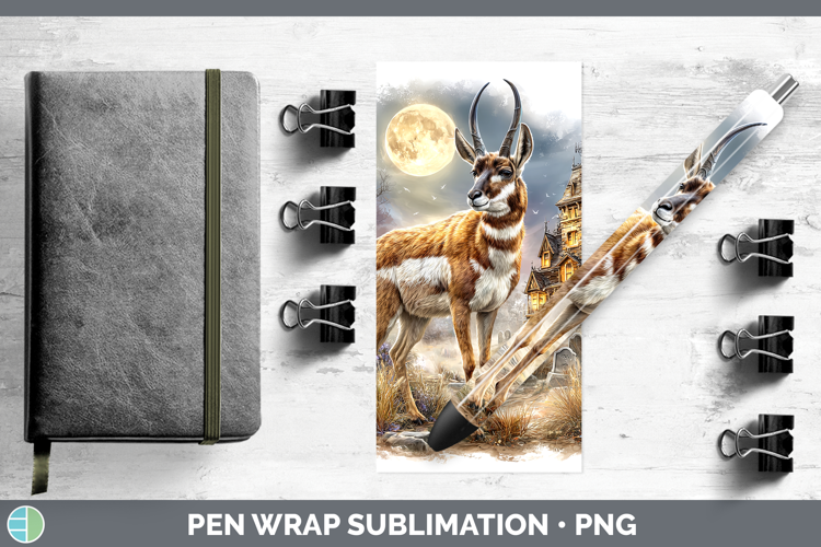 Antelope Pen Wrap Safari Haunted Halloween Sublimation Pen D