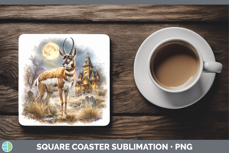 Antelope Square Coaster Safari Haunted Halloween Sublimation