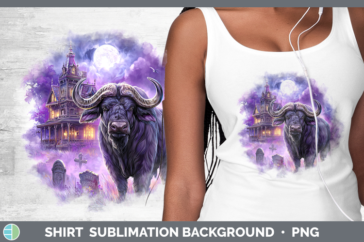 Buffalo Shirt Safari Haunted Halloween Sublimation Backgroun