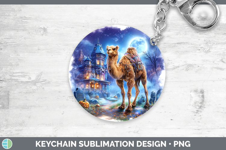 Camel Keychain Safari Haunted Halloween Sublimation Keyring