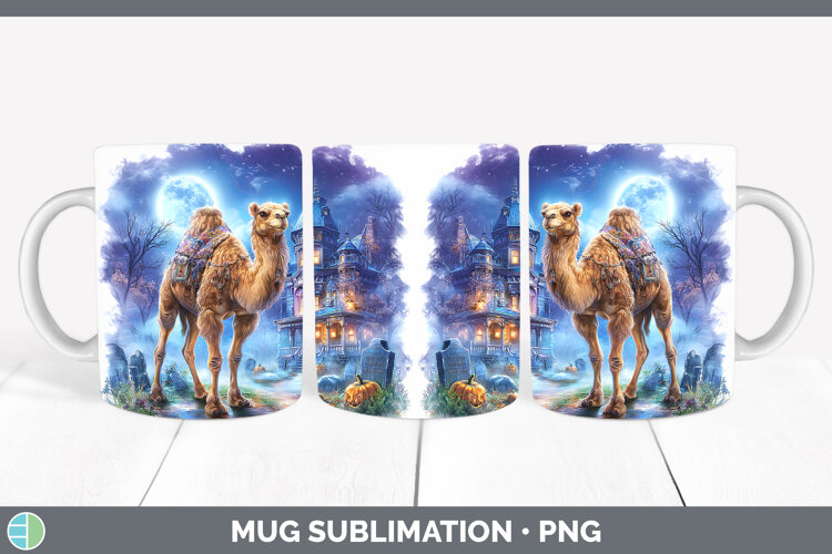 GorgeousSafari Haunted Halloween Mug Wrap design.