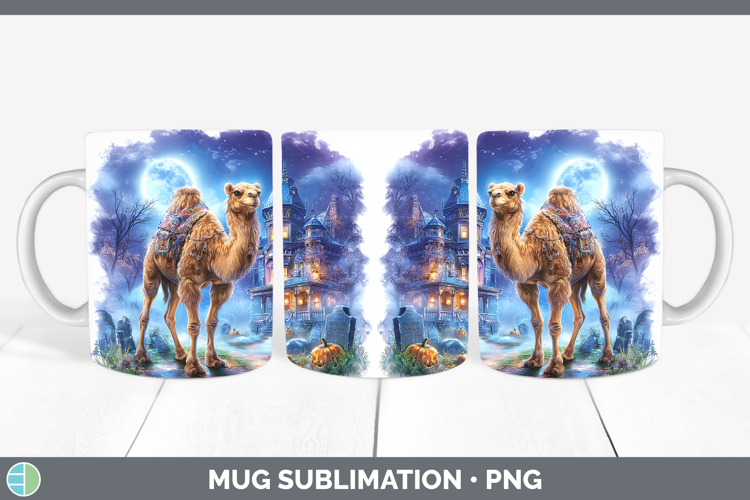 Camel Mug Wrap Safari Haunted Halloween Sublimation Coffee C
