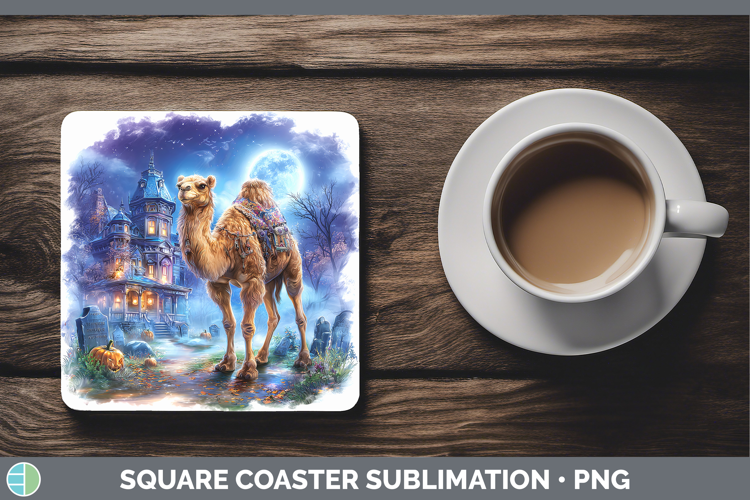 Camel Square Coaster Safari Haunted Halloween Sublimation Co