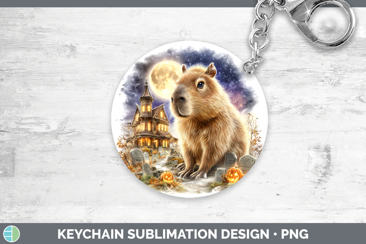 Capybara Keychain Safari Haunted Halloween Sublimation Keyri