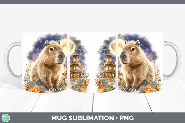 GorgeousSafari Haunted Halloween Mug Wrap design.