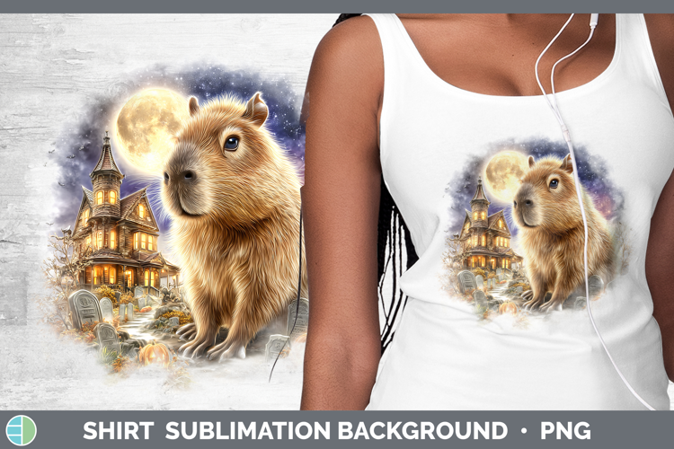 Capybara Shirt Safari Haunted Halloween Sublimation Backgrou