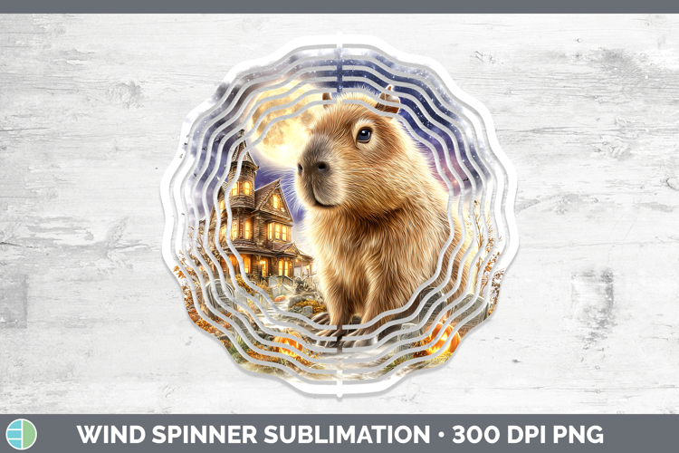 Capybara Wind Spinner Safari Haunted Halloween Sublimation S