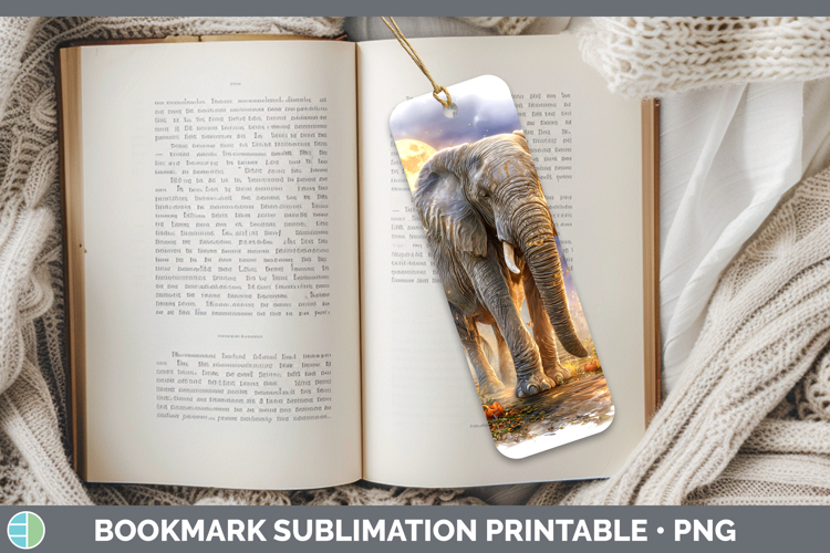 Elephant Bookmark Safari Haunted Halloween Sublimation Print