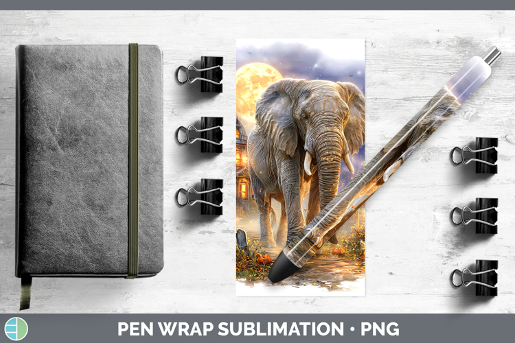 Elephant Pen Wrap Safari Haunted Halloween Sublimation Pen D