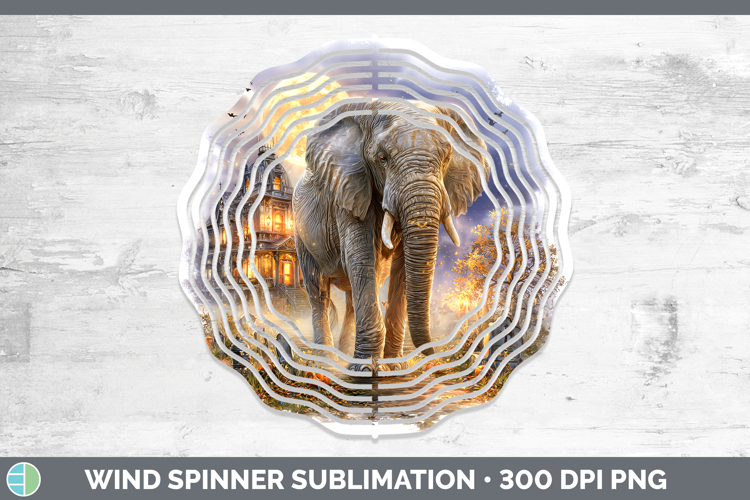 Elephant Wind Spinner Safari Haunted Halloween Sublimation S