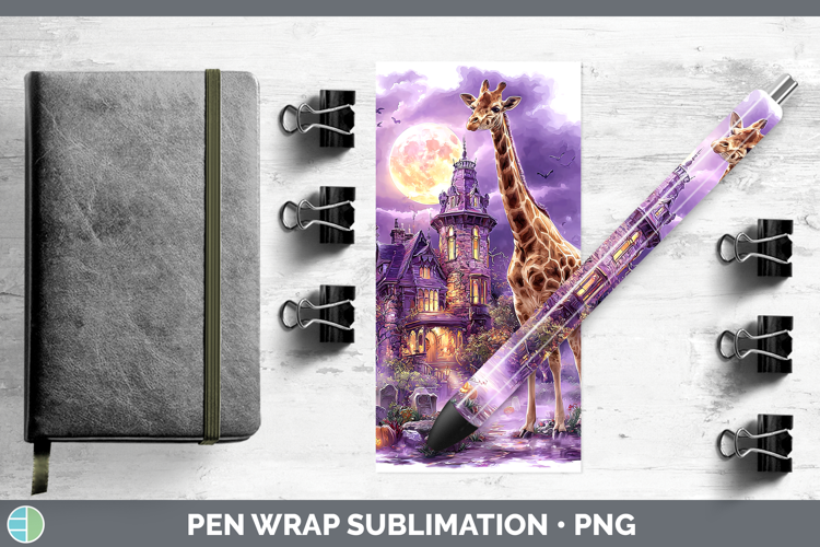 Giraffe Pen Wrap Safari Haunted Halloween Sublimation Pen De
