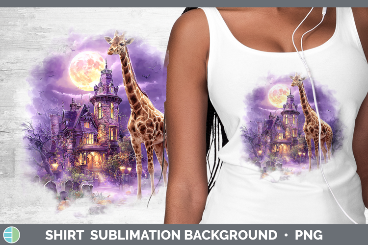 Giraffe Shirt Safari Haunted Halloween Sublimation Backgroun
