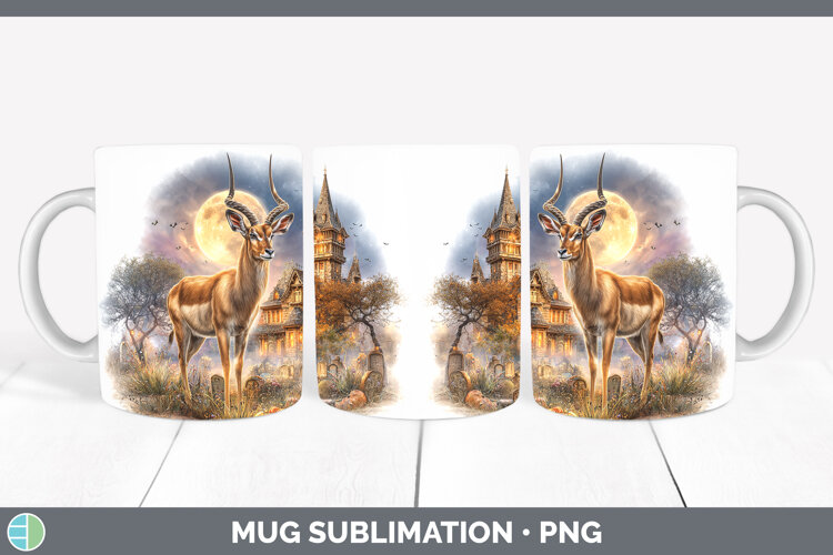 GorgeousSafari Haunted Halloween Mug Wrap design.