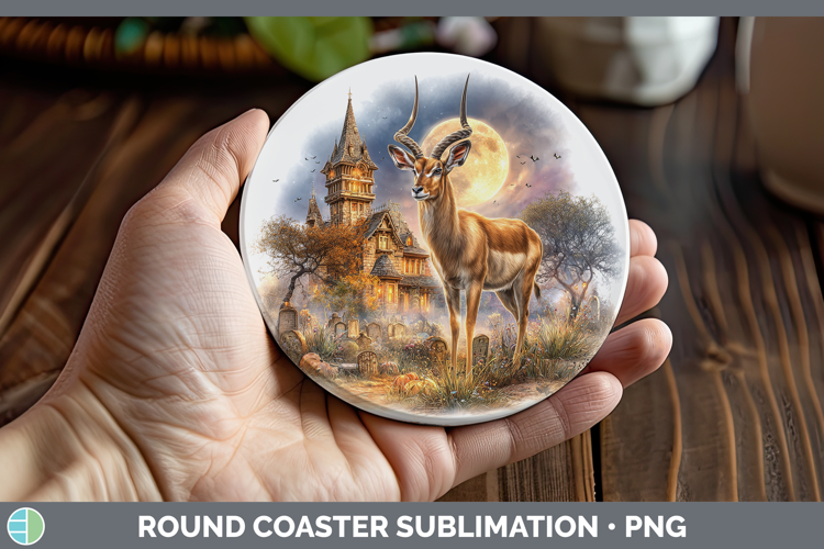 Impala Round Coaster Safari Haunted Halloween Sublimation Co