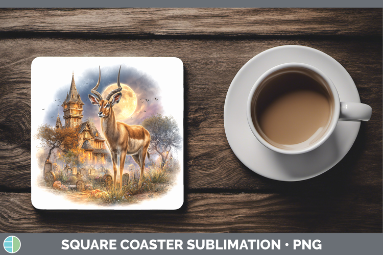 Impala Square Coaster Safari Haunted Halloween Sublimation C