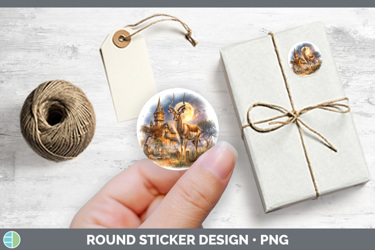 Safari Haunted Halloween Impala Stickers | Round Labels Desi