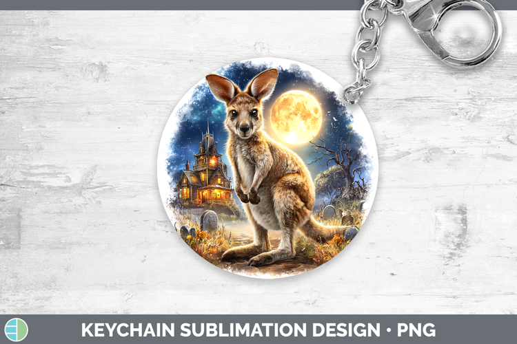 Kangaroo Keychain Safari Haunted Halloween Sublimation Keyri