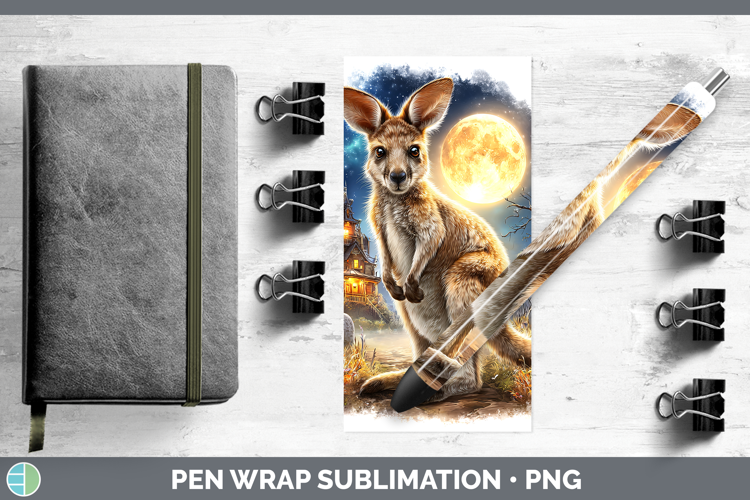 Kangaroo Pen Wrap Safari Haunted Halloween Sublimation Pen D