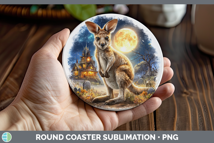Kangaroo Round Coaster Safari Haunted Halloween Sublimation