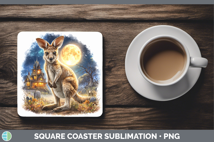Kangaroo Square Coaster Safari Haunted Halloween Sublimation