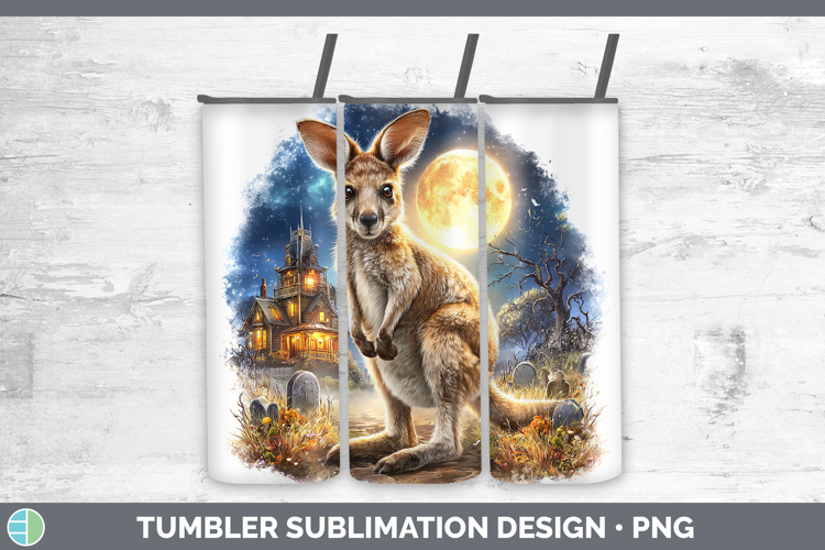 Kangaroo Tumbler Safari Haunted Halloween Sublimation 20 oz
